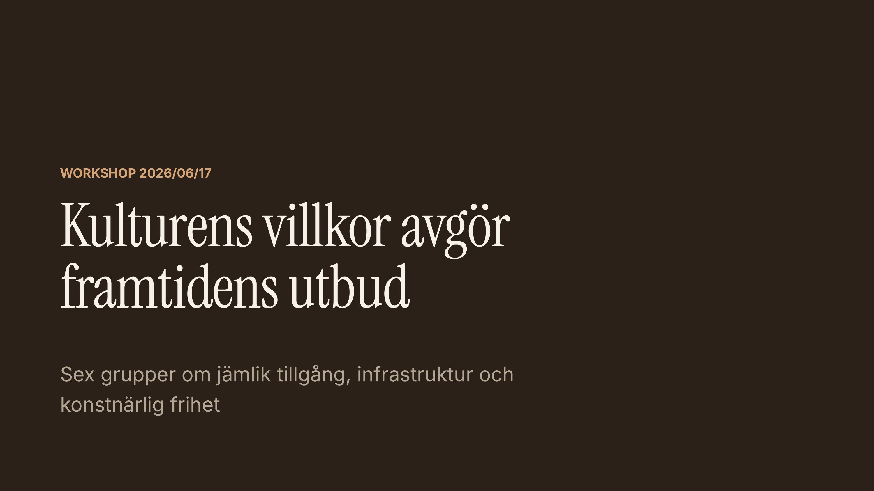 En slide ur den färdiga presentationen som byggts av workshopens innehåll